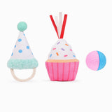 HugSmart Pet Yappy Birthday Cake & Hat Cat Toy