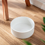Park Life Designs JARDIN Ribbed Pet Bowl Collection with Modern Matte Exterior