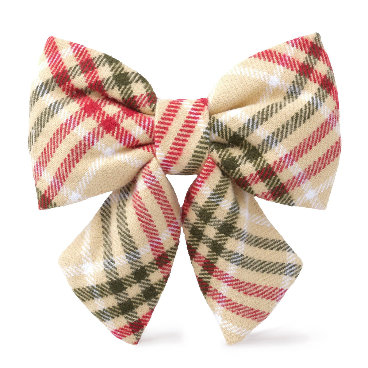 The Foggy Dog - Eggnog Plaid Flannel Holiday Lady Dog Bow