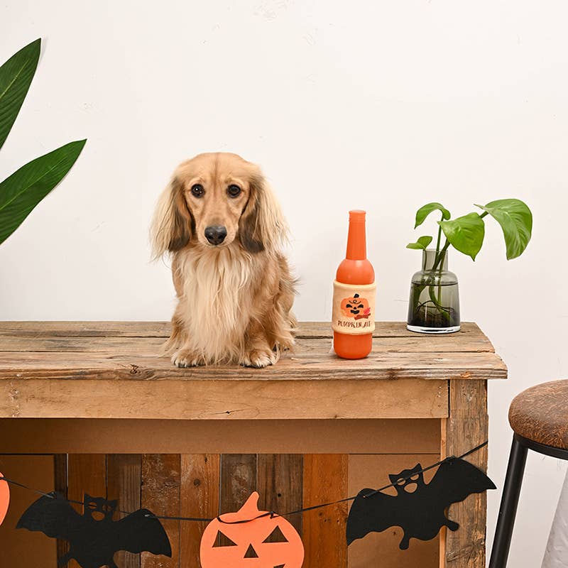 HugSmart Pet Howloween Night Pumpkin Ale TPR Rubber Dog Toy