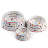 Haute Diggity Dog White Chewy Vuiton Bowl & Mat