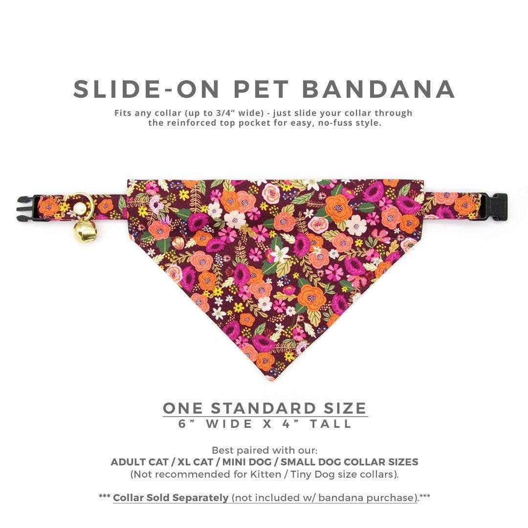 Made By Cleo - "Harvest Wine" - Floral Bandana for Cats + Small Dogs