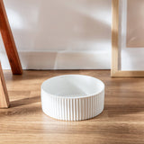 Park Life Designs JARDIN Ribbed Pet Bowl Collection with Modern Matte Exterior