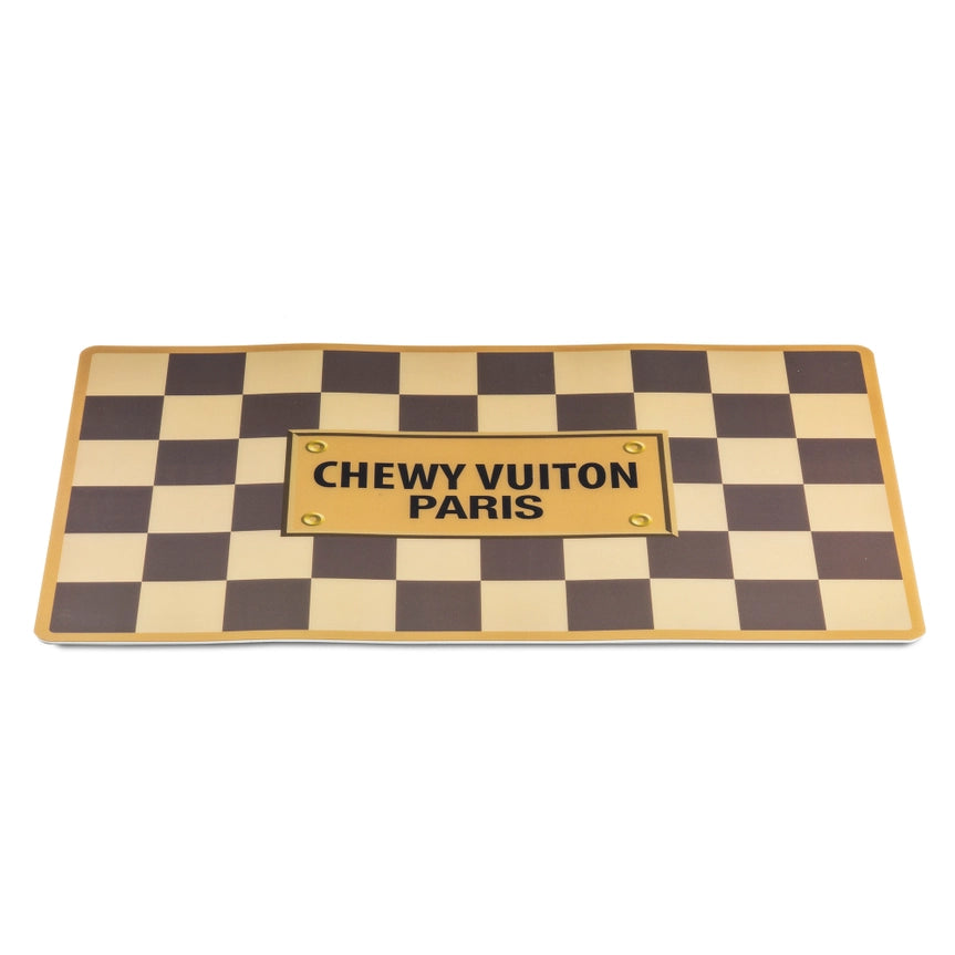 Haute Diggity Dog Checker Chewy Vuiton Bowl & Mat