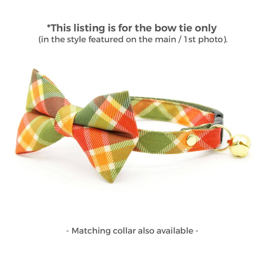 Made By Cleo - "Apple Crisp" - Plaid Bow Tie for Cats + Small Dogs