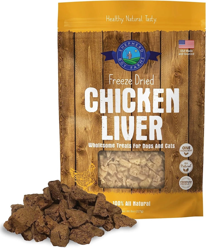 Shepherd Boy Farms Freeze-Dried Chicken Liver Dog & Cat Treats 3oz