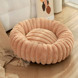 PAWPAW Faux Fur Round Pet Bed