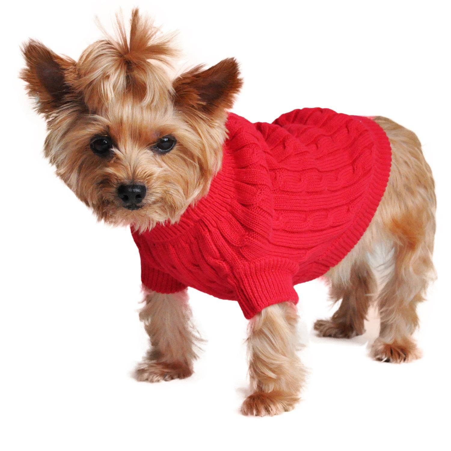 Doggie Design Combed Cotton Cable Knit Dog Sweater