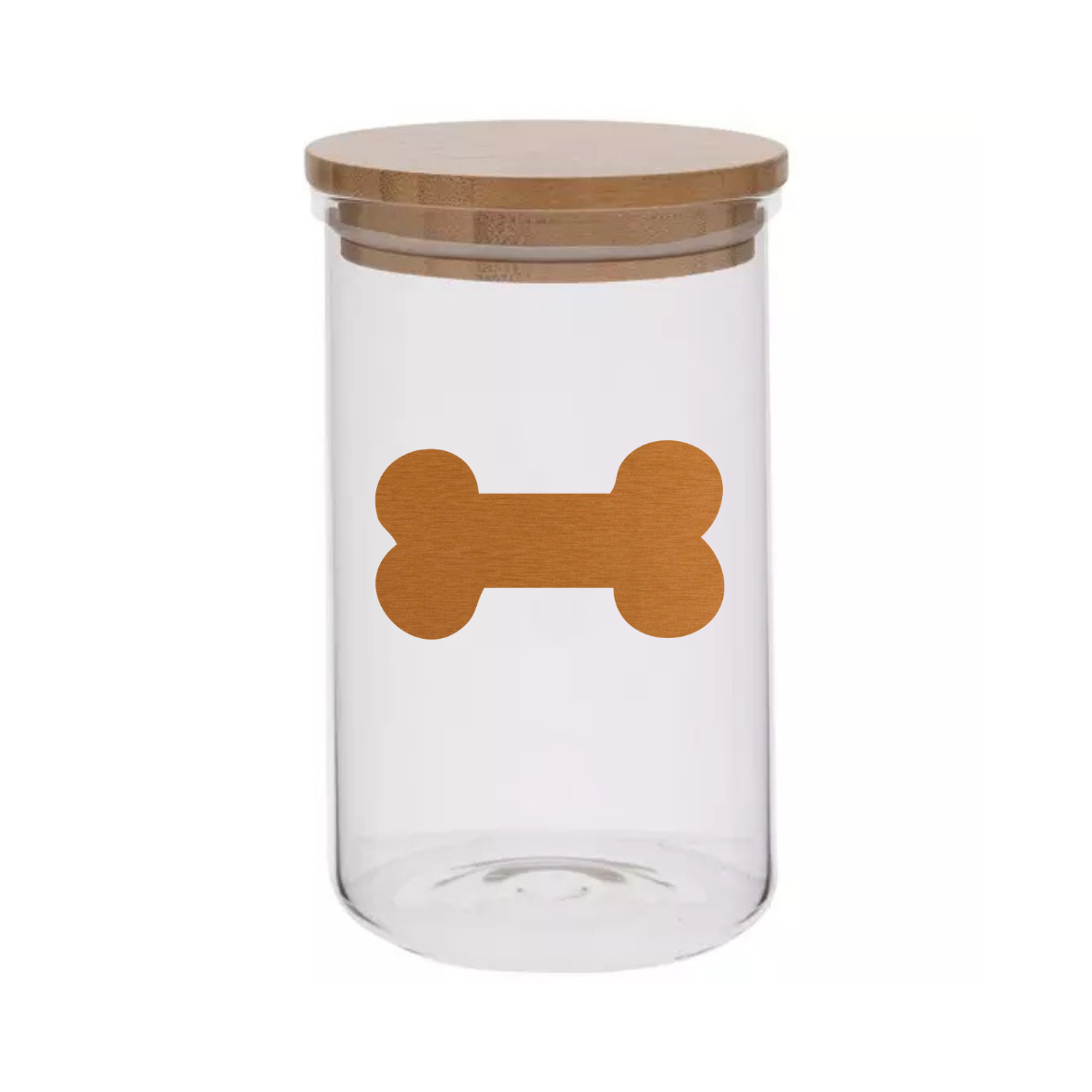 Sparky & Co 20oz Metallic Bone Cylinder Glass Treat Canister With Bamboo Lid