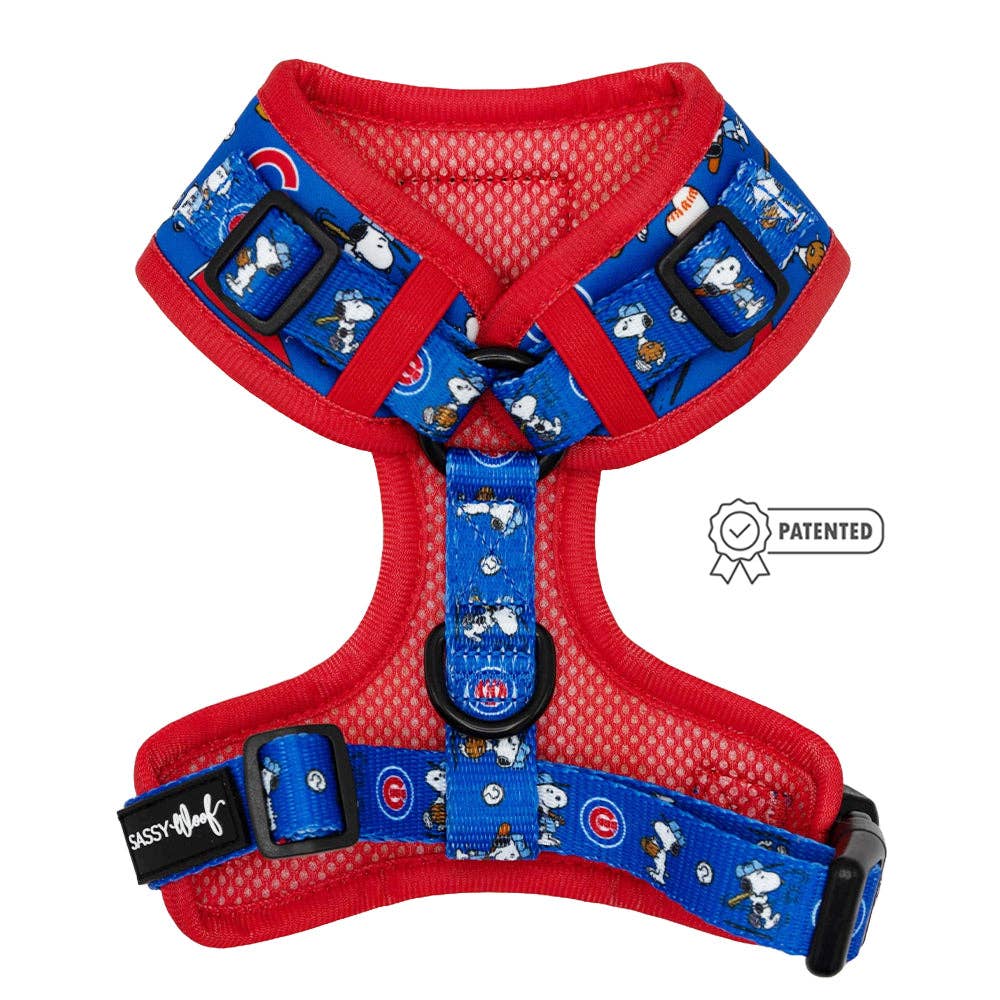 SASSY WOOF MLB x Peanuts Chicago Cubs Dog Adjustable Harness