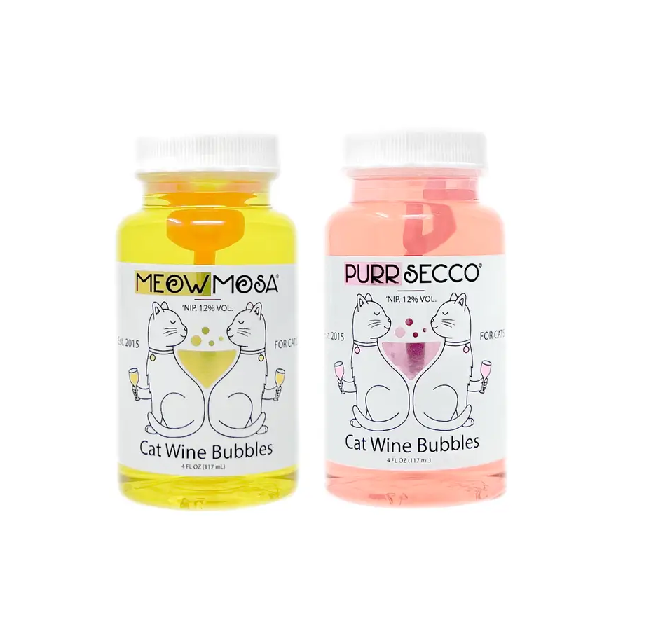 PetWineShop Cat Wine Bubbles Non-Toxic Catnip Bubbles For Cats
