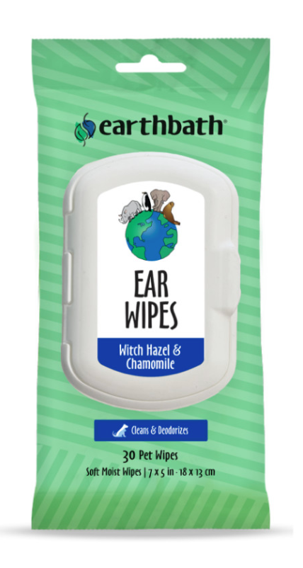 Earthbath Ear Wipes Witch Hazel & Chamomile 30ct Cat & Dog