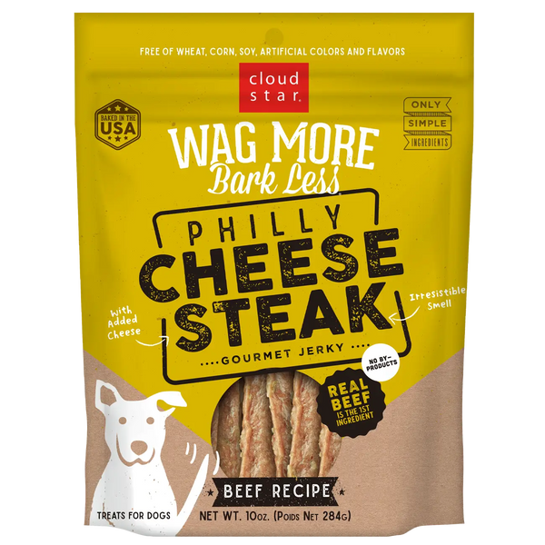 Cloud Star Wag More Bark Less Gourmet Jerky Philly Cheesesteak Beef 10oz