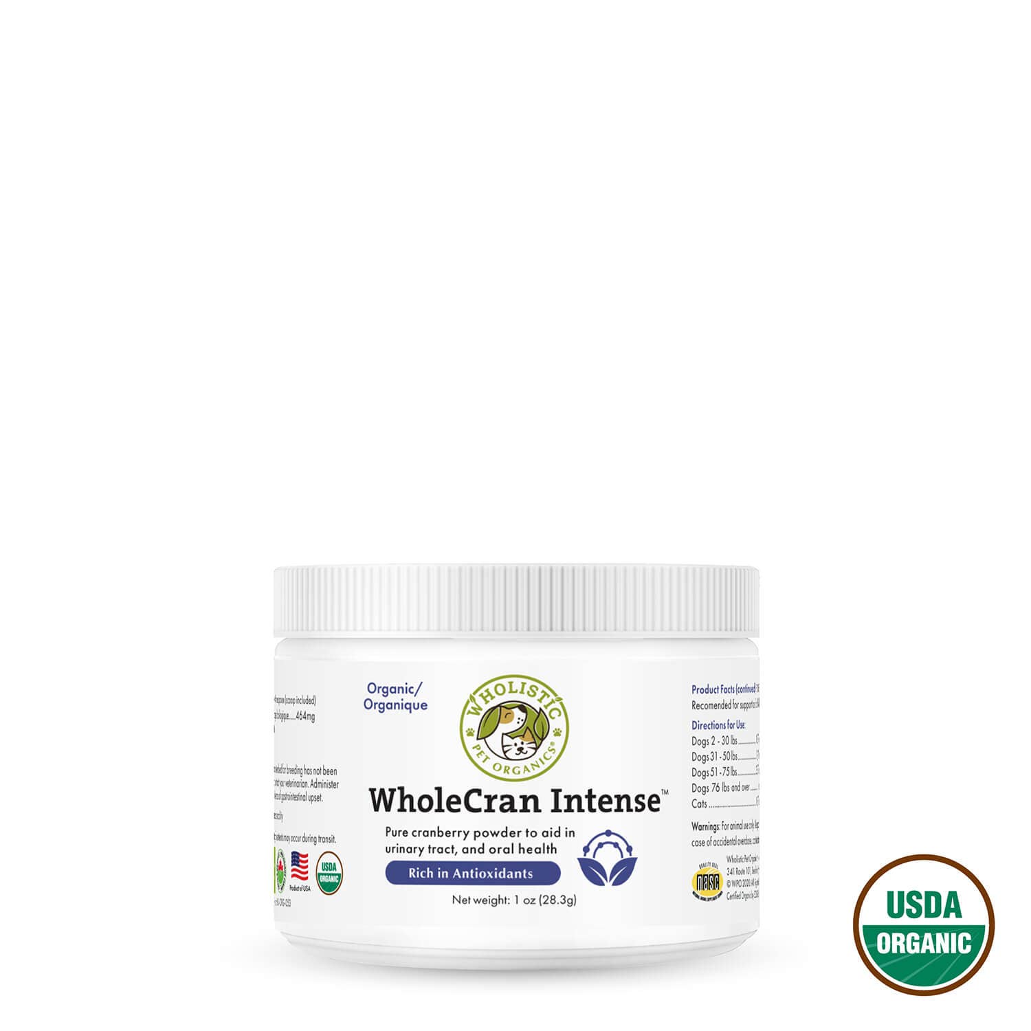 Wholistic Pet Organics WholeCran Intense Supplement for Dogs & Cats