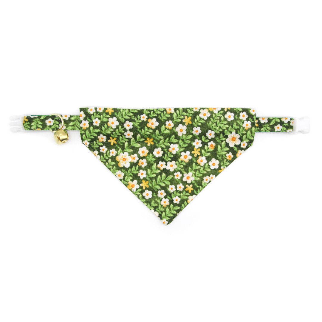 Made By Cleo - "Hazel" - Green Floral Cat Collar