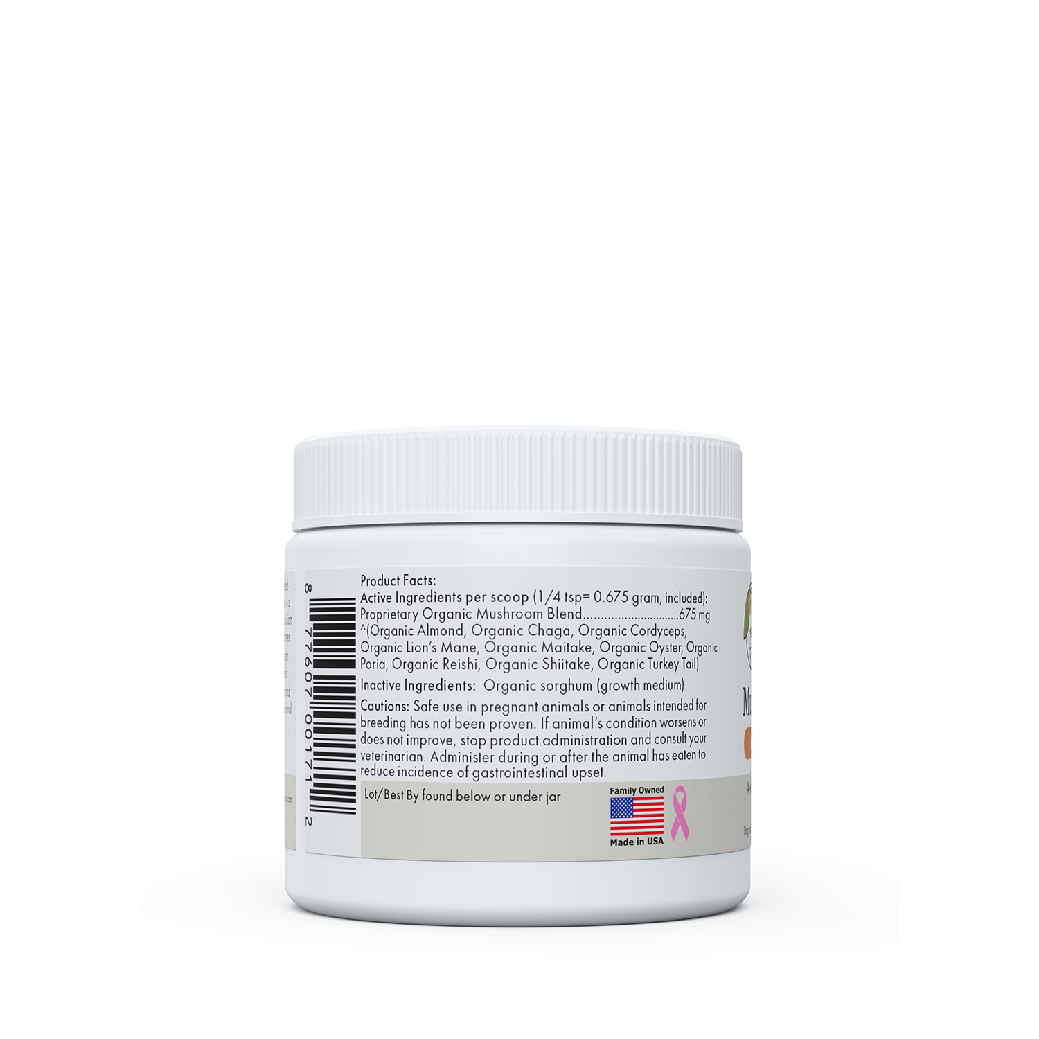 Wholistic Pet Organics Mushroom Powder for Dogs & Cats