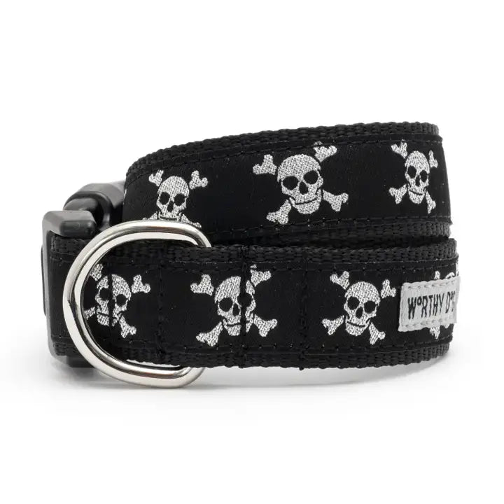 The Worthy Dog Skull & Crossbones Dog Collar