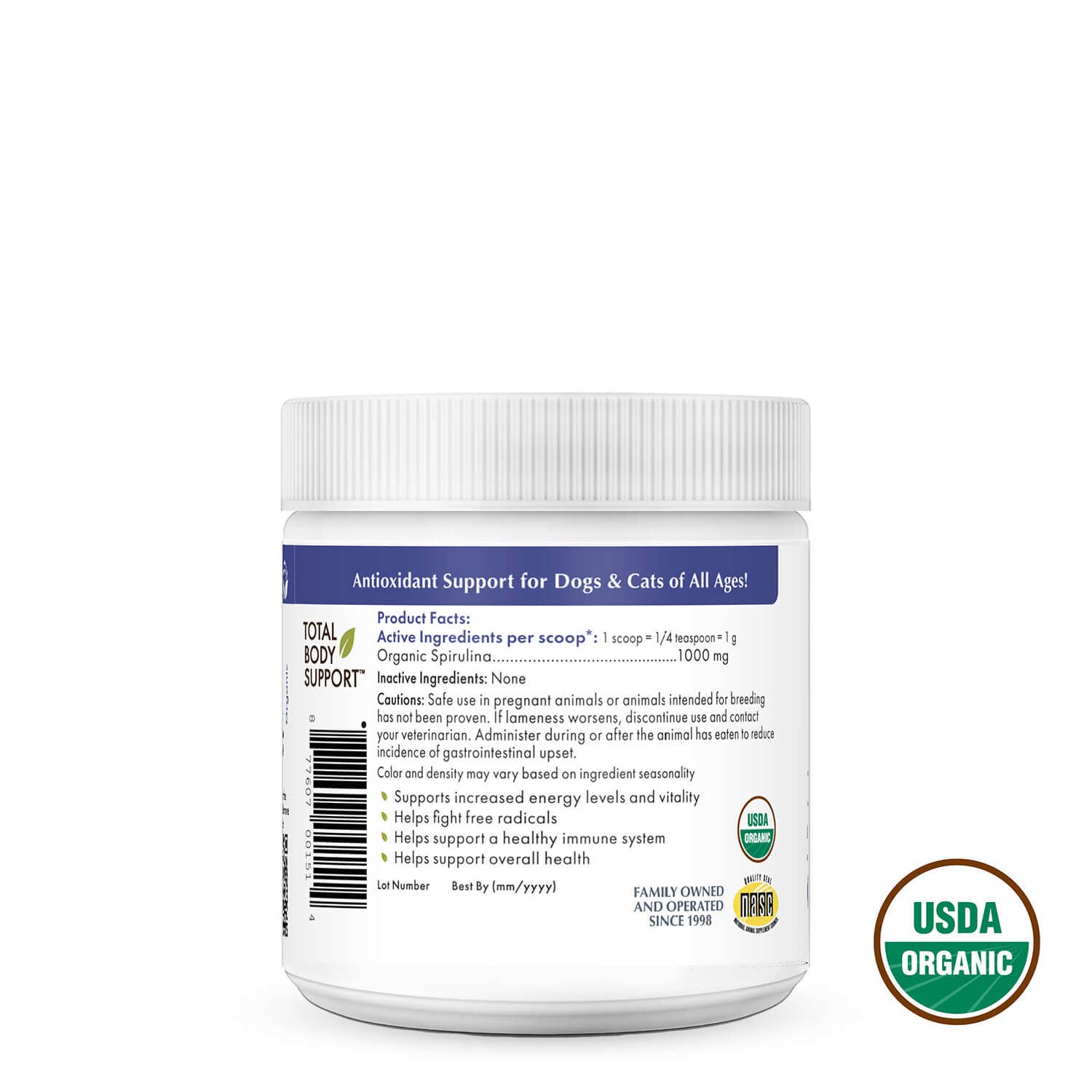 Wholistic Pet Organics Pure Spirulina for Dogs & Cats