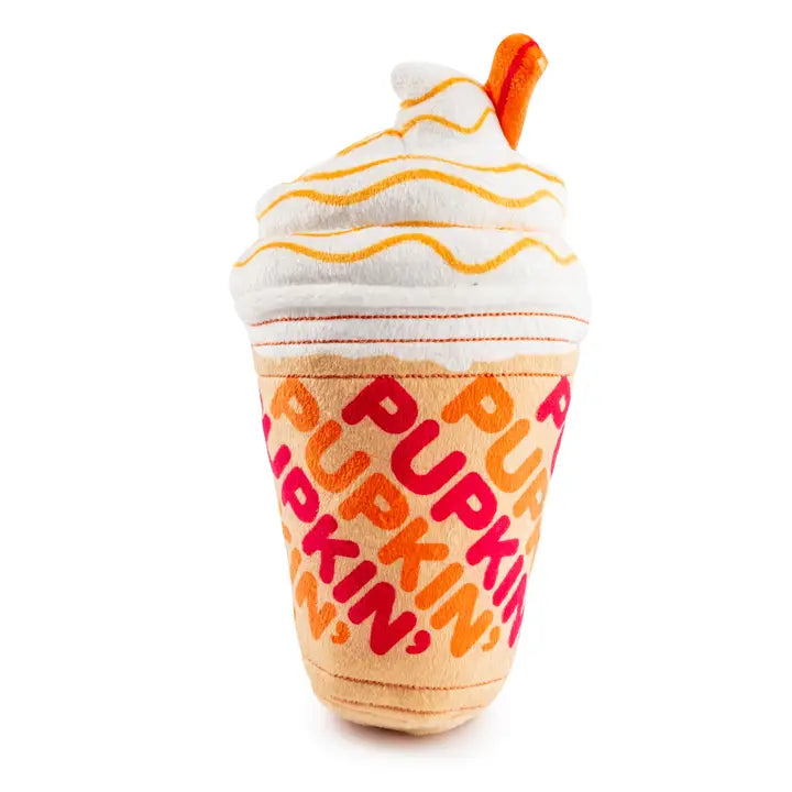 Haute Diggity Dog Pupkin' Donuts Iced Coffee Plush Squeaker Dog Toy