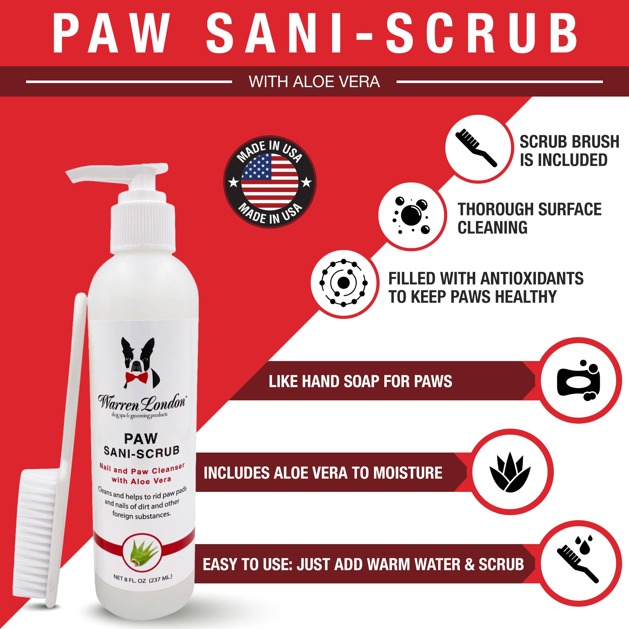 Warren London Dog Products Paw Sani-Scrub