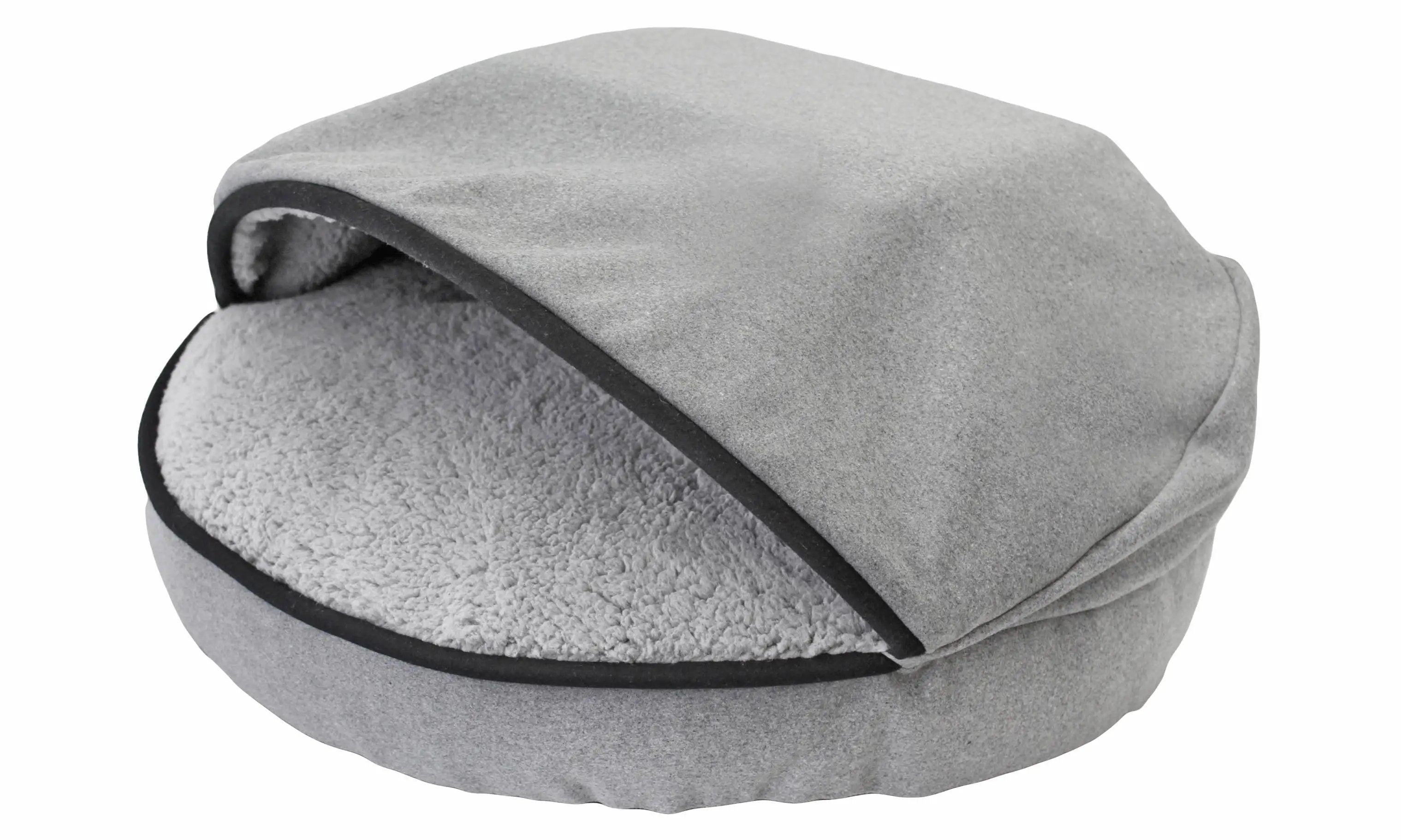 Precious Tails Precious Tails Plush Felt Sherpa Lined Cave Hooded Pet Bed