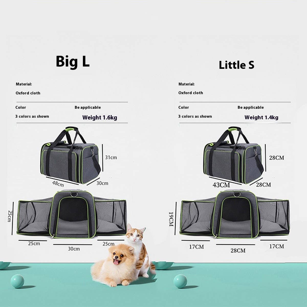 PAWPAW Portable Pet Travel Tote with Expandable Space
