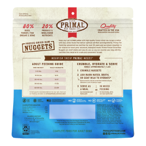 Primal Raw Freeze-Dried Nuggets Duck with Turkey & Fish Dog Food