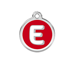 Red Dingo Enamel Pet ID Tag - 1J - Alphabet