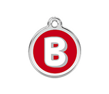 Red Dingo Enamel Pet ID Tag - 1J - Alphabet