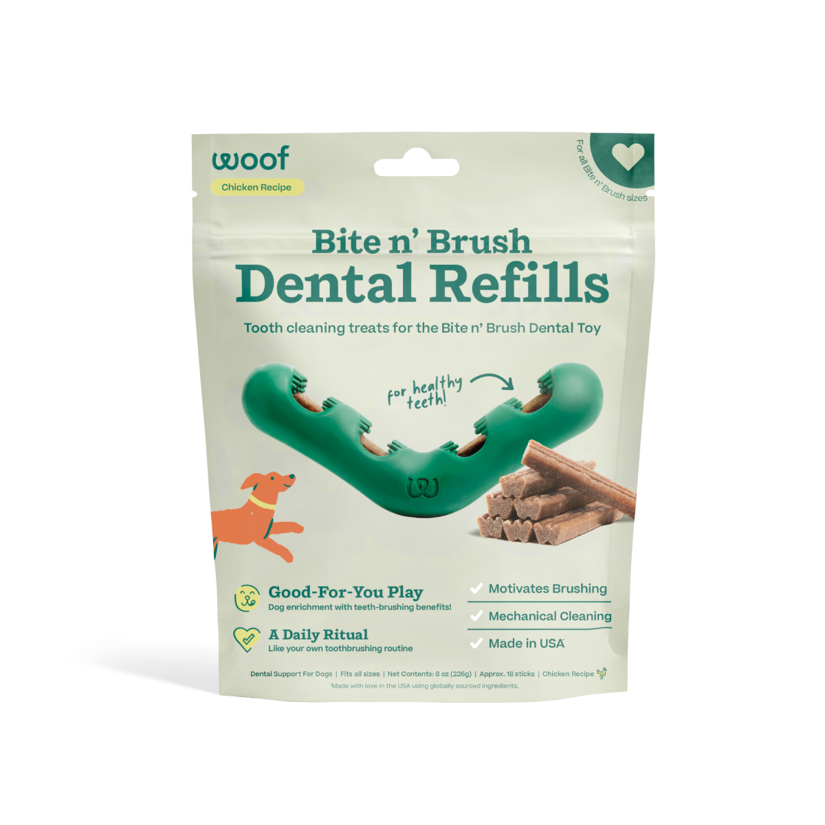 Woof Bite n' Brush Dental Refills Dog Treats