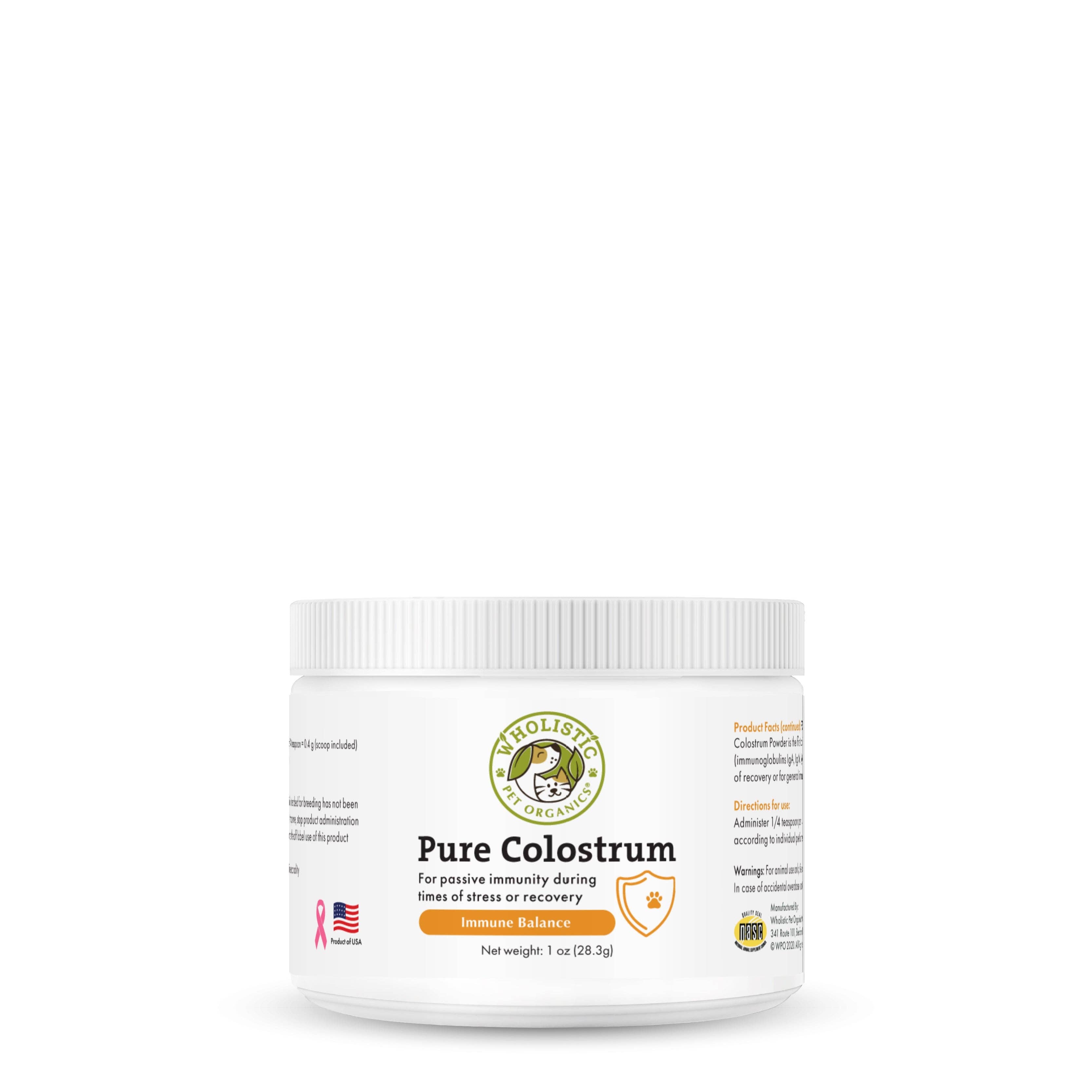Wholistic Pet Organics Pure Colostrum for Dogs & Cats
