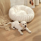 PAWPAW Faux Fur Round Pet Bed