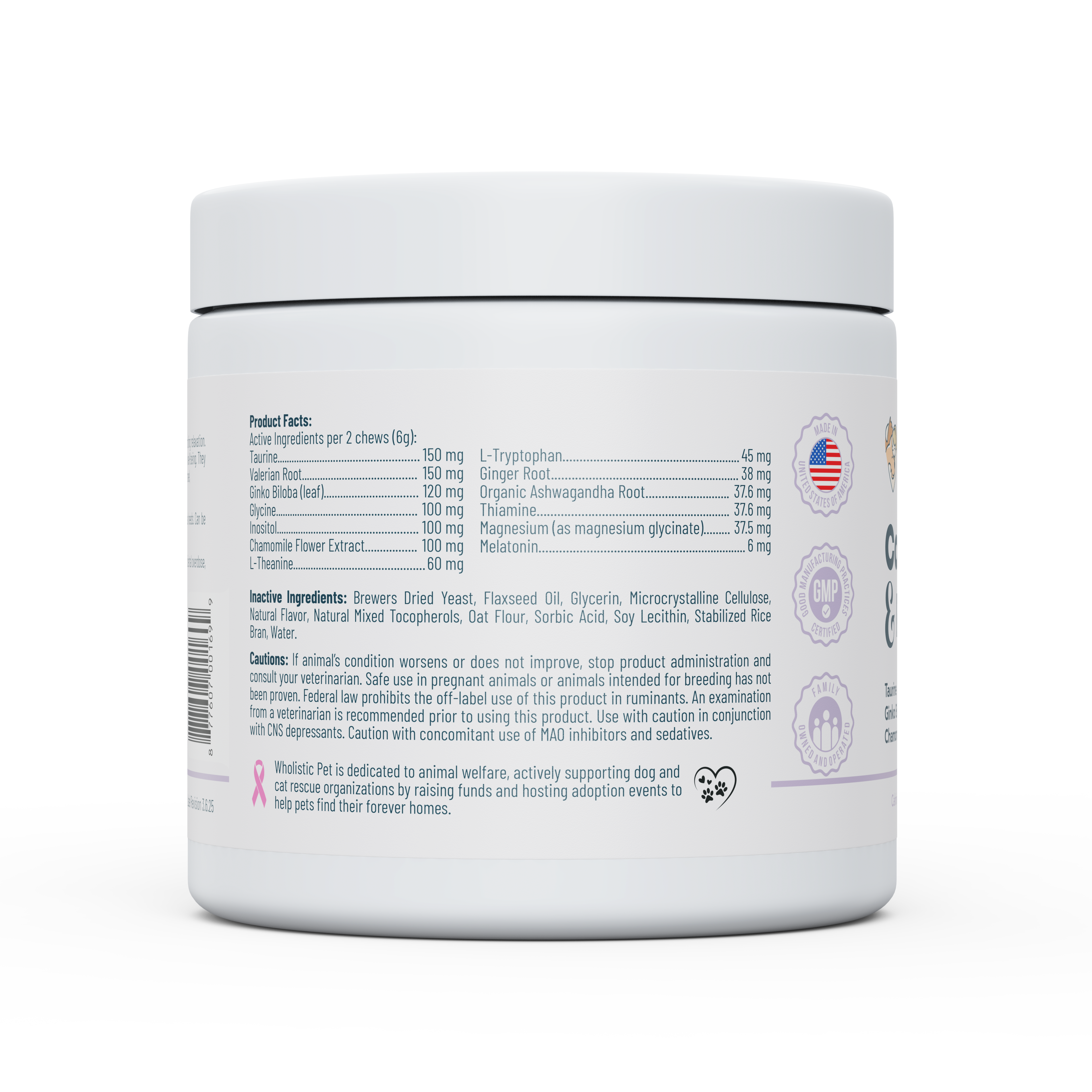 Wholistic Pet Organics Calm & Relaxed Soft Chews for Dogs