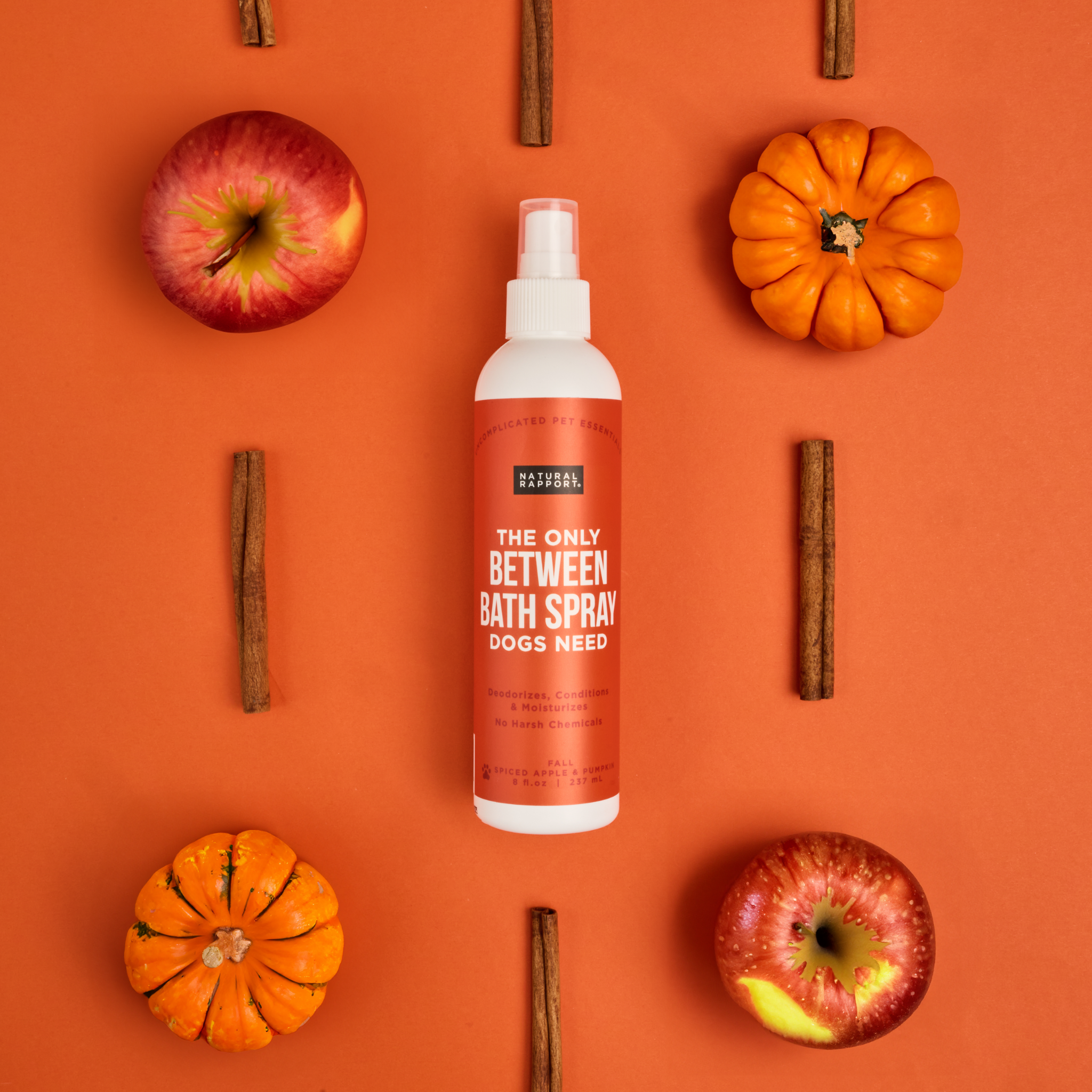Natural Rapport The Only Between Bath Spray Dogs Need Apple & Pumpkin Scent