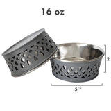 Jojo Modern Pets Eco-friendly Stainless Steel Farmhouse Dog Bowl Gray
