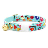 Made By Cleo - "Morning Song" - Mint Robin's Egg Blue Floral Cat Collar