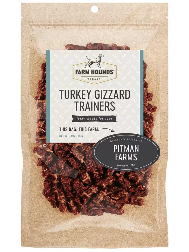 Farm Hounds Turkey Gizzard Trainer Treats All-Natural 4oz