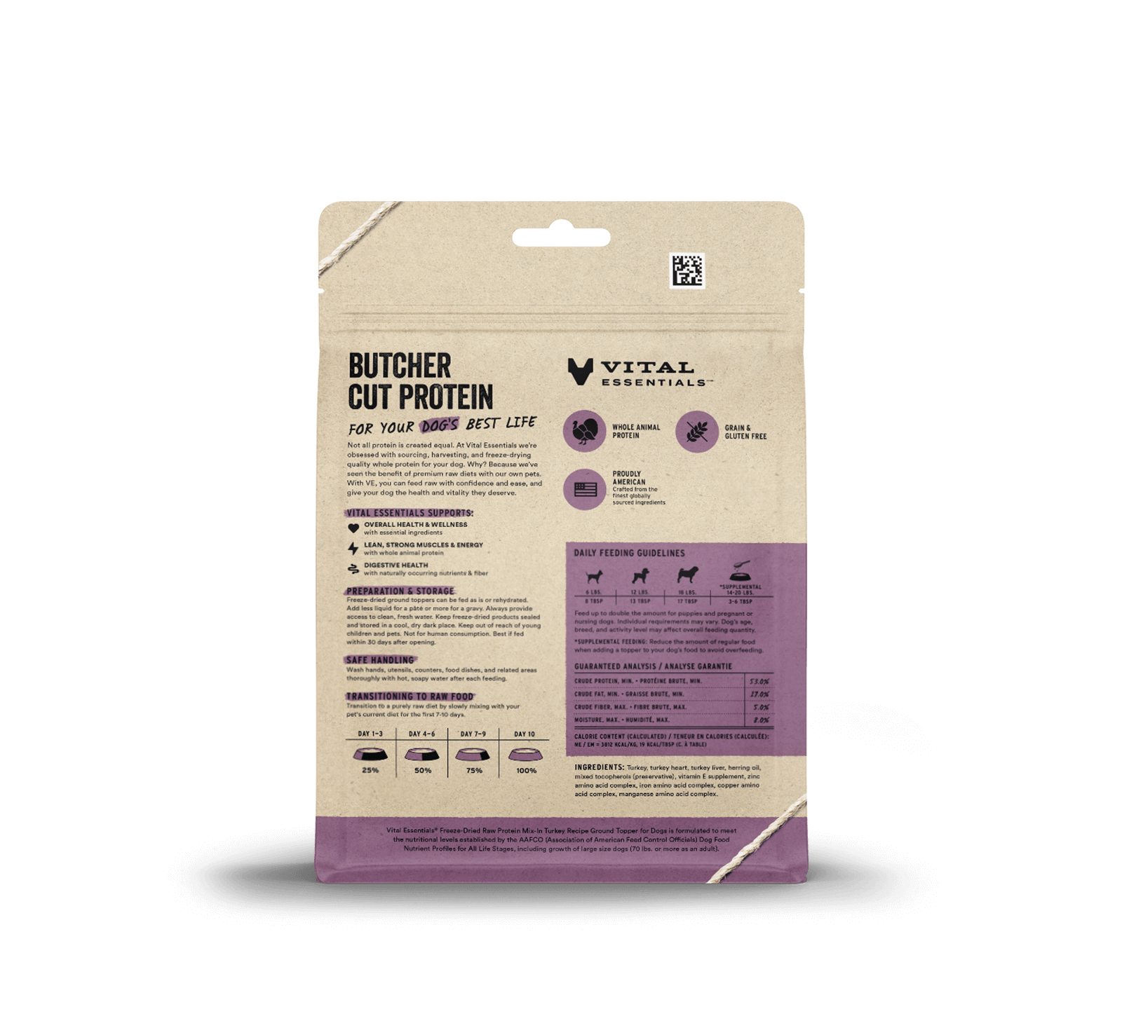 Vital Essentials Freeze-Dried Raw Protein Mix-In Ground Topper Turkey 6oz