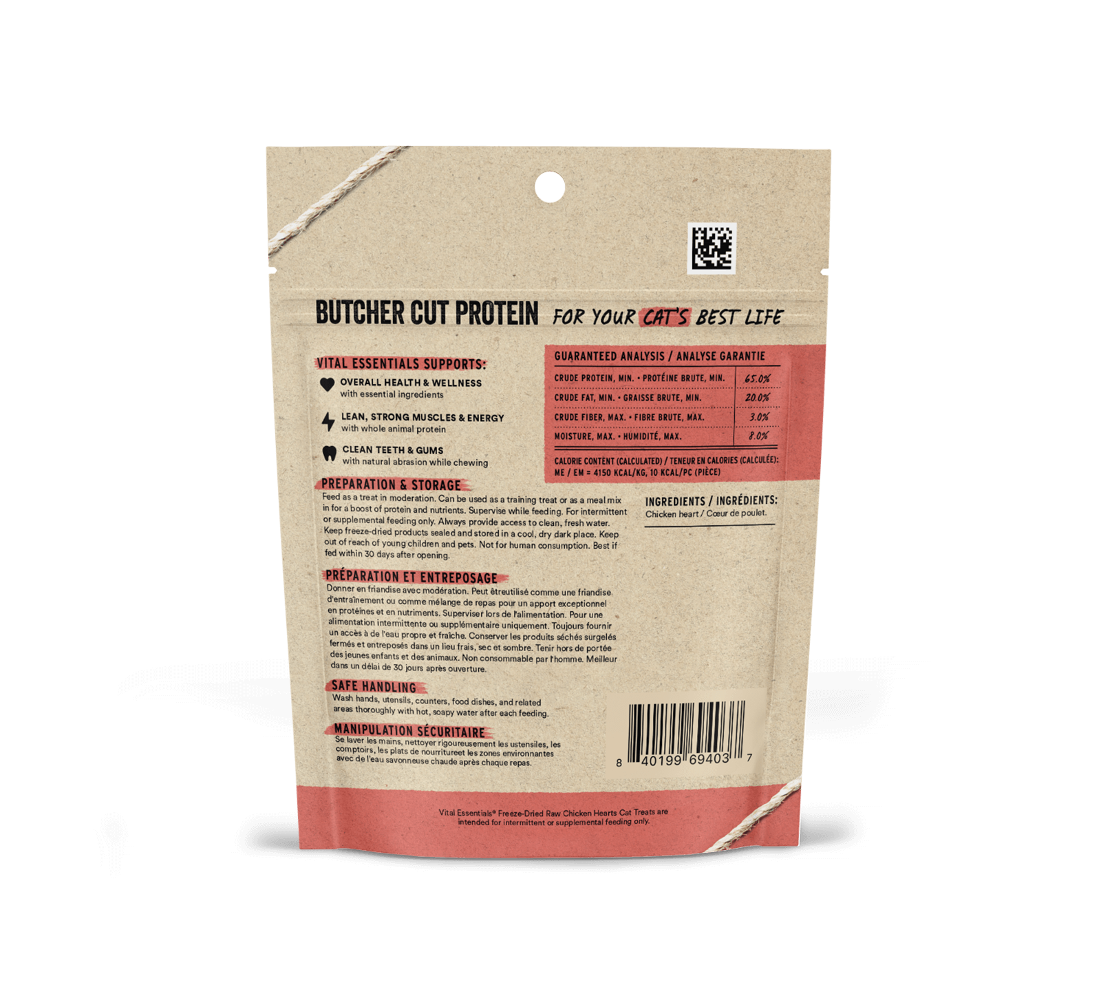 Vital Essentials Cat Freeze-Dried Chicken Hearts Cat Treats