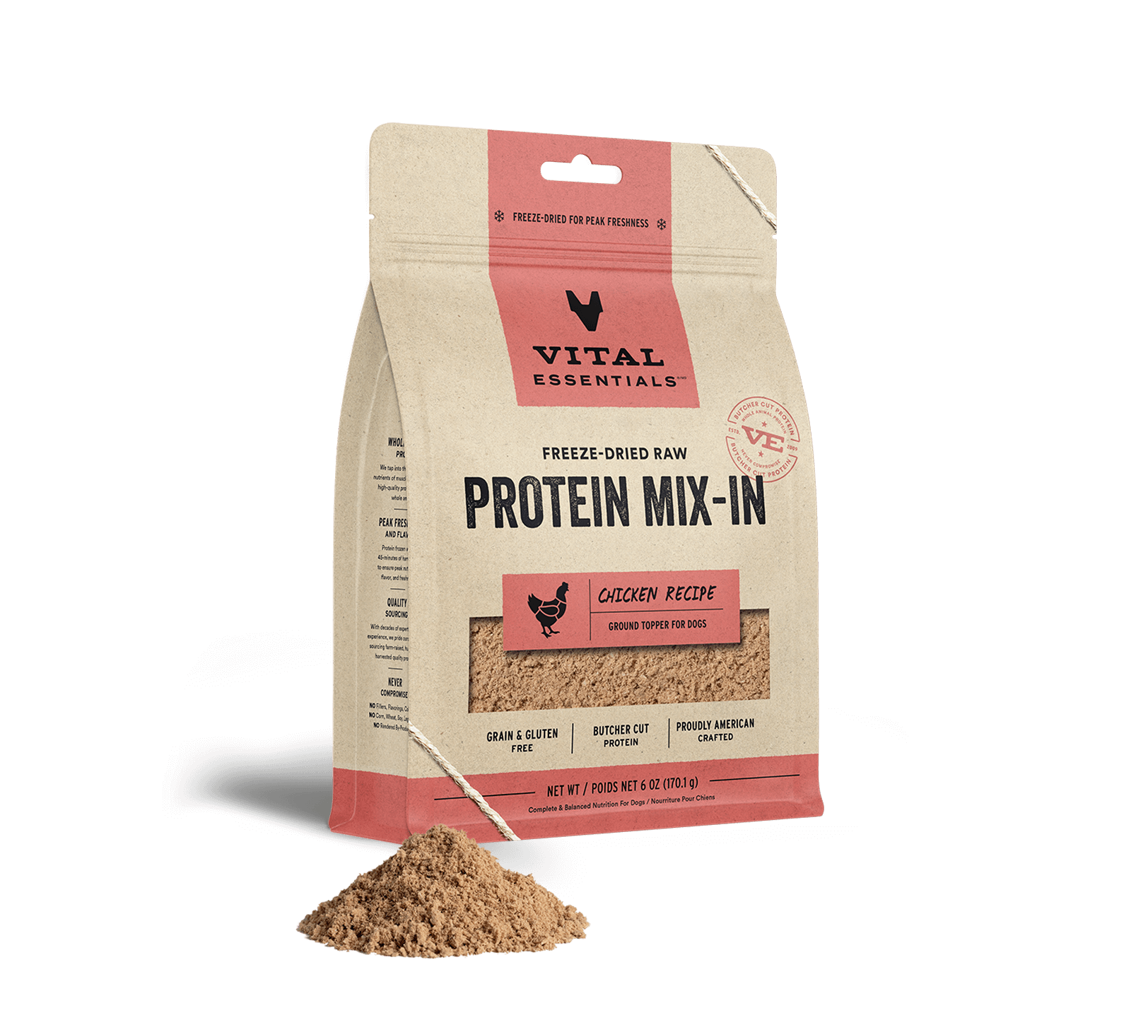Vital Essentials Freeze-Dried Raw Protein Mix-In Ground Topper Chicken 6oz