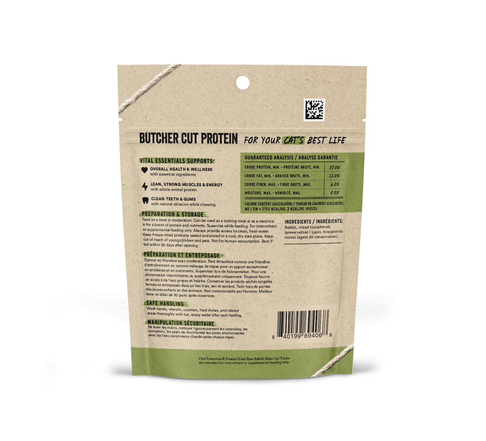 Vital Essentials Cat Freeze-Dried Rabbit Bites Cat Treats