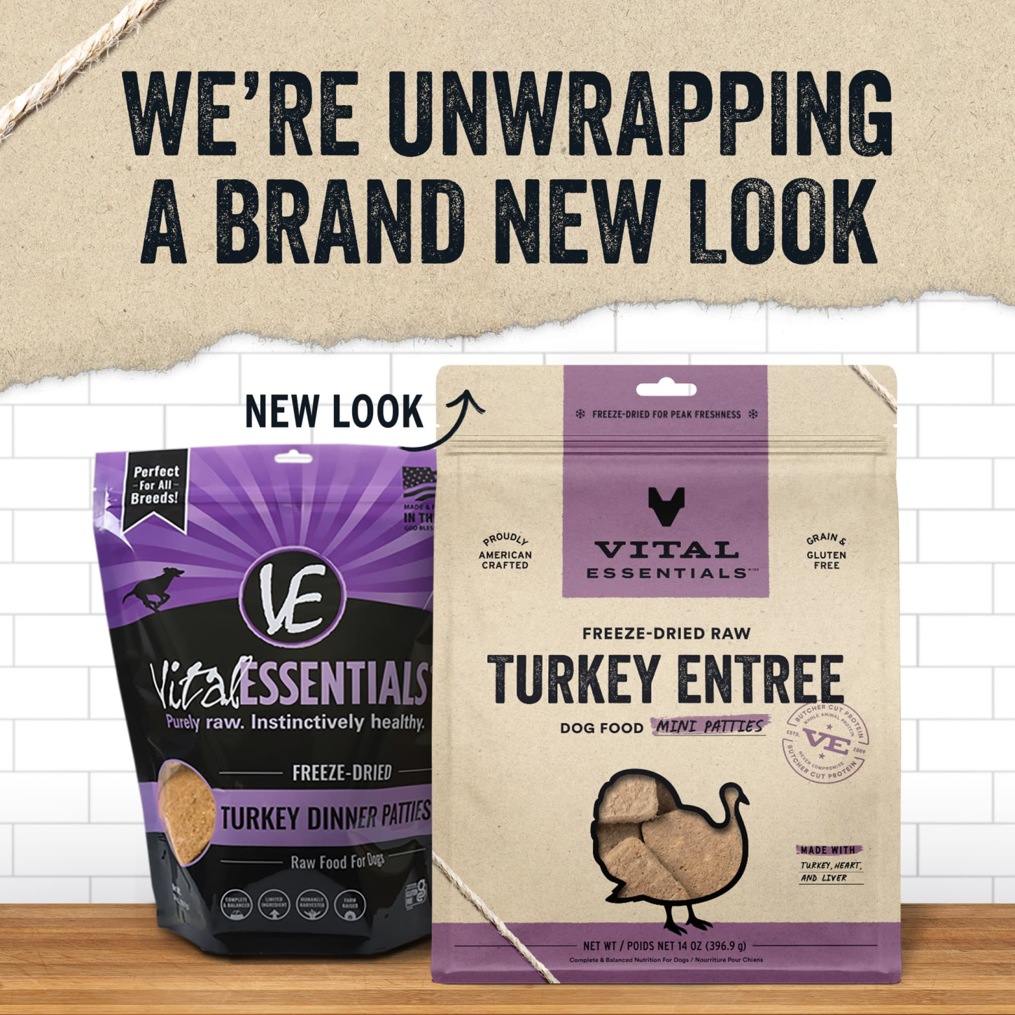 Vital Essentials Raw Freeze-Dried Mini Patties Turkey Dog Food
