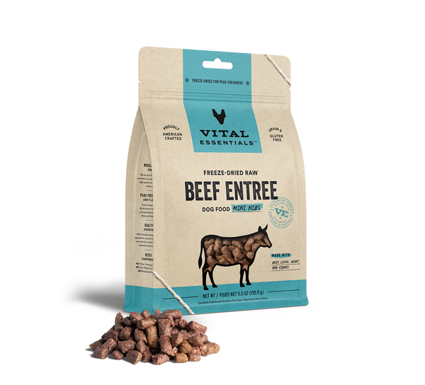 Vital Essentials Raw Freeze-Dried Mini Nibs Beef Entree for Dogs