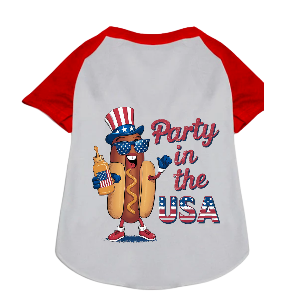 Sparky & Co Patriotic Pet Baseball Raglan T-Shirt