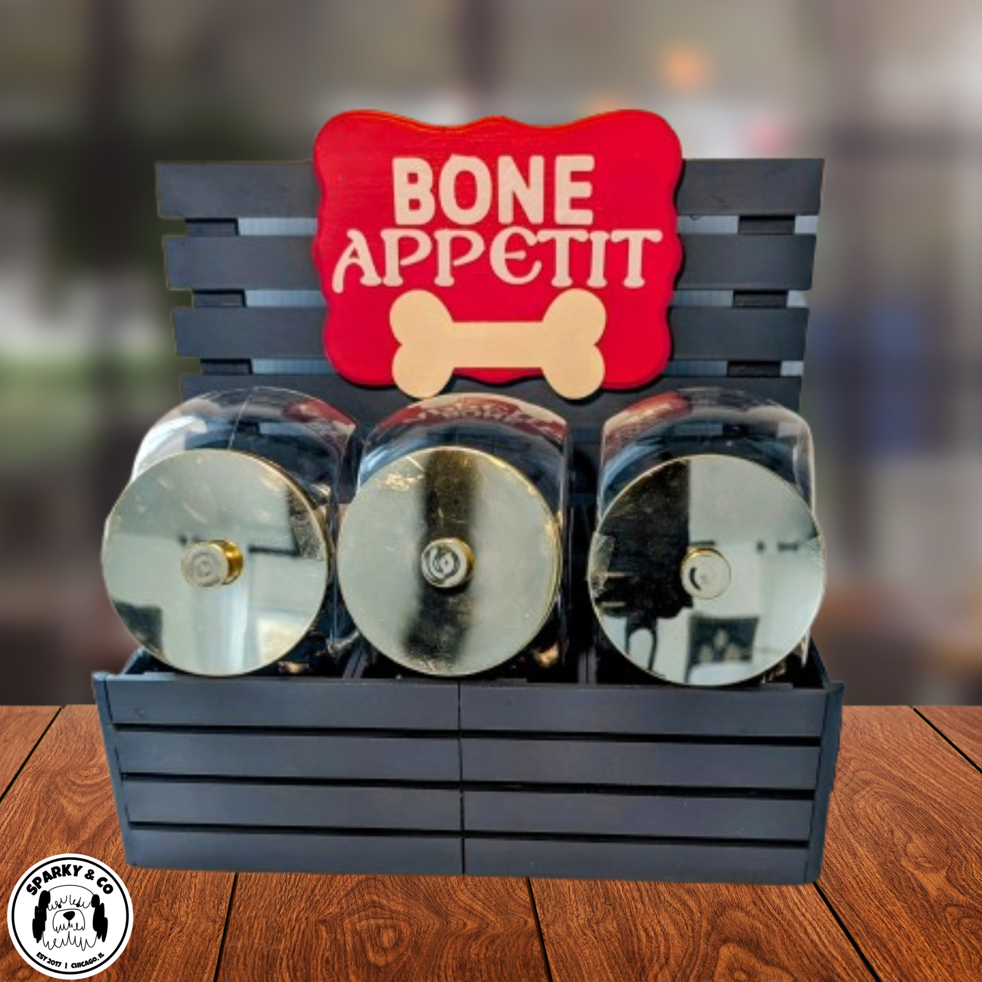 Sparky & Co Retro Acrylic Candy Jar Pet Treat Serving Station