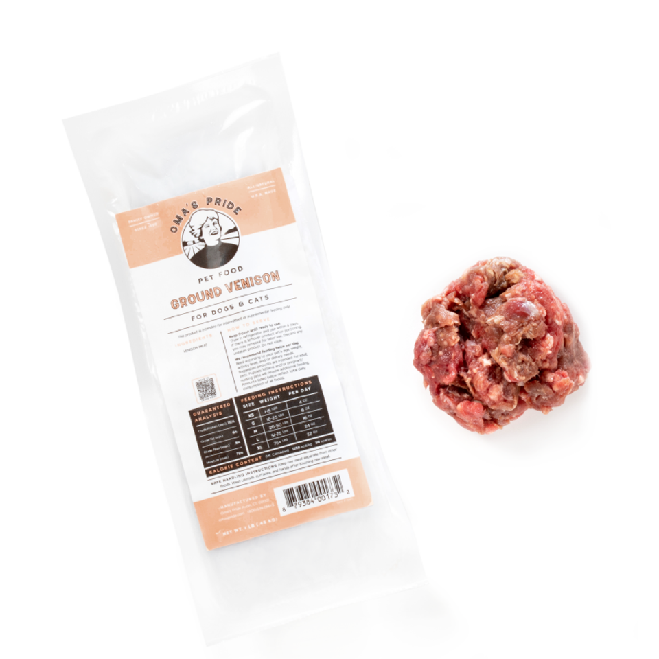 Oma's Pride Raw Frozen Ground Venison 1lb