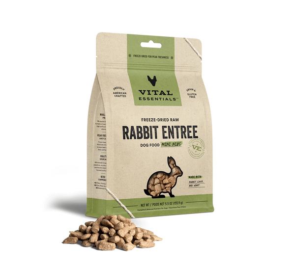 Vital Essentials Raw Freeze-Dried Mini Nibs Entree for Dogs Rabbit