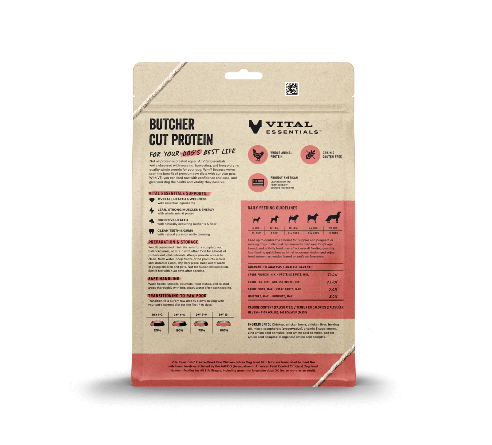 Vital Essentials Raw Freeze-Dried Crunchy Mini Nibs Entrée Chicken for Dogs
