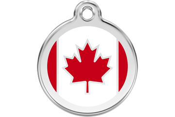 Red Dingo Enamel Pet ID Tag - 1CA - Canadian Flag Large - Paw Naturals