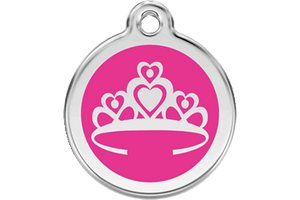 Red Dingo Enamel Pet ID Tag - 1CR - Crown Hot Pink / Large - Paw Naturals